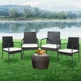 thumbnail image 4 of Patiojoy 4-Piece Outdoor Rattan Wicker Dining Chairs with Armrests& Soft Cushions, 4 of 6