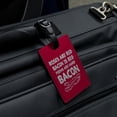 thumbnail image 4 of Poems are Hard Bacon Rectangle Leather Luggage Card Suitcase Carry-On ID Tag, 4 of 7