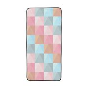 LNWH Bath Towel, Triangle Geometry Pattern Absorbent Coral Fleece Bath Towel for Bathroom, Gym, Beach-27x55in