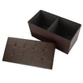 thumbnail image 6 of Lavish Home Faux Leather Folding Storage Ottoman with Padded Lid (Brown), 6 of 8