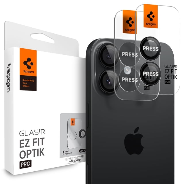 Protector de pantalla para lente de cámara Spigen GlaStar EZ Fit Optik Pro, paquete de 2