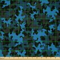 thumbnail image 2 of Ambesonne Camouflage Fabric by the Yard Microfiber, Dark Tones Hiding, 1 Yard, Army Green Black and Blue, 2 of 2
