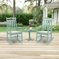 thumbnail image 5 of Ktaxon Outdoor Wooden Rocking Chair with Cushion, 26.2" Wide Poplar Patio Rocker for Porch Lawn, High Back Comfort, Mint Green, 5 of 11