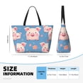 thumbnail image 4 of Kdxio Cute Pig Flowers for Beach Bag for Women Large Beach Tote Bag Waterproof Sandproof Swim Bag with Zipper Pockets Beach Vacation Travel, 4 of 7
