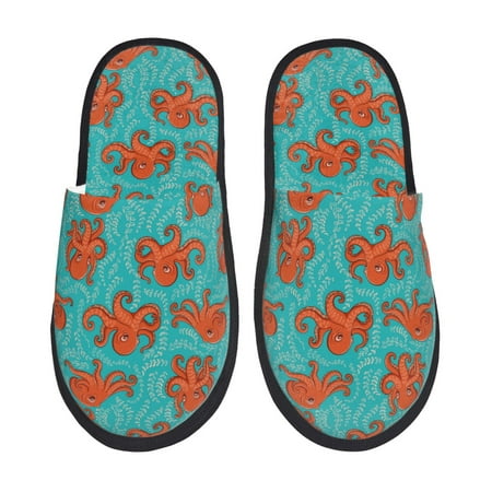 

Sikiie Fun Octopus Fuzzy Slip-on Slippers Warm Cozy Soft Lightweight Memory Foam Indoor House ShoesMedium