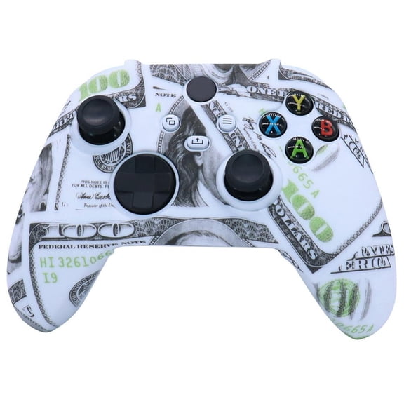 LQCrafK Xbox Series S/X Controller Grip Skin Anti-Slip Silicone Protective Cover Case Oil Watermark Soft Rubber Cover,Dollar color