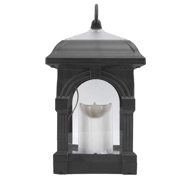 Farol solar para exteriores, lámpara colgante de luz cálida con energía solar, para mesa, vela, para jardín, patio, camino, decoración, color negro