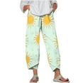 thumbnail image 1 of Pantalones de Mujer Traje Verano Cómodo de Moda Impreso Pantalones Recortados, Pantalones Elásticos Casuales, 1 of 5