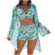 thumbnail image 1 of Trajes de Baño de Bikini de Mujer con Correas Impresas V Sexy Split Set de Tres Piezas, Diseño de Corte Alto para la Piscina de Playa Y las Vacaciones de Verano, 1 of 9