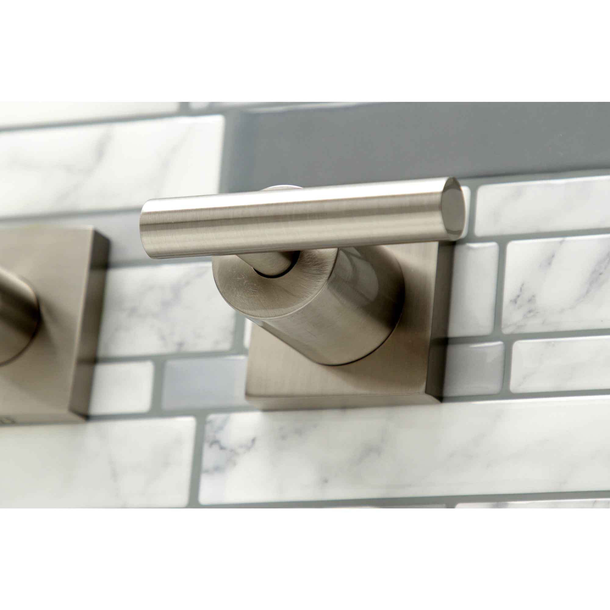 Kingston Brass KS6048CML Manhattan Two-Handle Wall Mount Roman Tub Faucet, Brushed Nickel