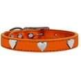thumbnail image 3 of Mirage Pet Products Leather Heart Dog Collar, Orange, S/M, 3 of 3