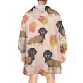 thumbnail image 2 of Wearable Oversized Blanket,Dachshund Hotdog Fries Wearable Blanket Hoodie for Adults,Cozy Hooded Blankets with Super Pockets,Super Warm Fuzzy Pullover for Women & Men, 2 of 6