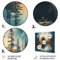thumbnail image 3 of Designart "Lensflare and Double Exposure Transforming a Bear I" Landscapes Metal Art Living Room, 3 of 5