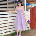 thumbnail image 2 of POINTERTECK Daisy Flower Print Mesh Dress Two Layers Spaghetti Strap Vacation Midi Dress Beach Vestidos Summer, 2 of 6