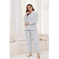 thumbnail image 3 of Heartnice Fluffy Pajamas set for Women Fleece Pullover 2 Piece Pjs Set Soft Plush Sleepwear Winter Loungewear(Light Grey, S）, 3 of 6