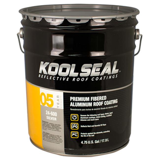 Kool Seal KS002460020 5 Gallon Fibered Aluminum Roof Coating Walmart