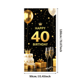 thumbnail image 3 of LUUFILx Gold 40th Birthday Backdrop Banner Cake Decor Party Supplies Photography Props Milestone Celebration Background Happy Birthday Décor Balloons Stars, 3 of 8