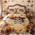 thumbnail image 2 of meiyoeat Vintage Pirate Skull Quilt Full,Treasure Chest Print Full Bedspread Sets For Boys,Brown Black,3-Piece,1 Coverlet and 2 Pillowcases, 2 of 7