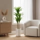 thumbnail image 2 of Yeshouse Planta artificial de banano artificial, planta tropical perenne en maceta con macetero blanco alto para sala de estar, entrada, porche u oficina, 2 of 7