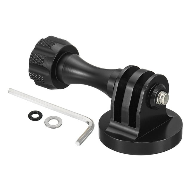 Unique Bargains 1/4' Thread Action Camera Tripod Adapter Aluminum Tripod Mount Adapter with Thumbscrew Style 1, Black
