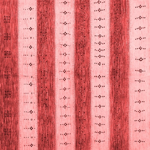 Ahgly Company Indoor Square Abstract Red Contemporary Area Rugs, 4' Square