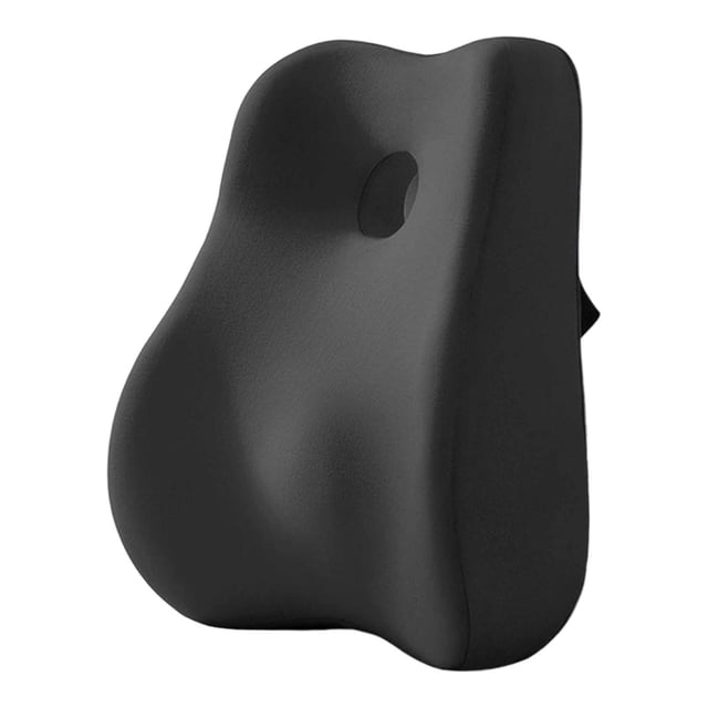 Almohada de apoyo lumbar transpirable y compacta para la espalda, ideal para cama, coche, sofá. Negro