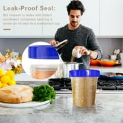 HomeLife 10Pcs 4 Oz Salad Dressing Containers Set for JSCARES Leakproof Stackable Small Containers with Lids Reusable Clear Plastic Dip Cups for Snacks Fruits Sauces