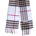 thumbnail image 2 of Women Men White Check Plaid Scarves Warm Soft Scarf with Fringes, 2 of 2
