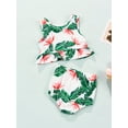 thumbnail image 4 of Blotona 2 Pcs Toddler Baby Girl Summer Bathing Swimsuit Sleeveless Fruit Dot Print Short Ruffle Tops+Briefs Hawaii Beach Wear, 4 of 9