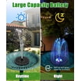thumbnail image 4 of Bomba de fuente solar flotante para exteriores, 3 W, con 8 boquillas para estanques, acuarios, piscinas, patios y fuentes de jardín., 4 of 5