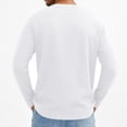 thumbnail image 5 of Domuza Shirts for Men Loose Fit Crew Neck Long Sleeve Cotton Blend T-Shirts Spring Fall Stylish Casual Knitted Solid Basic Tops White M, 5 of 6