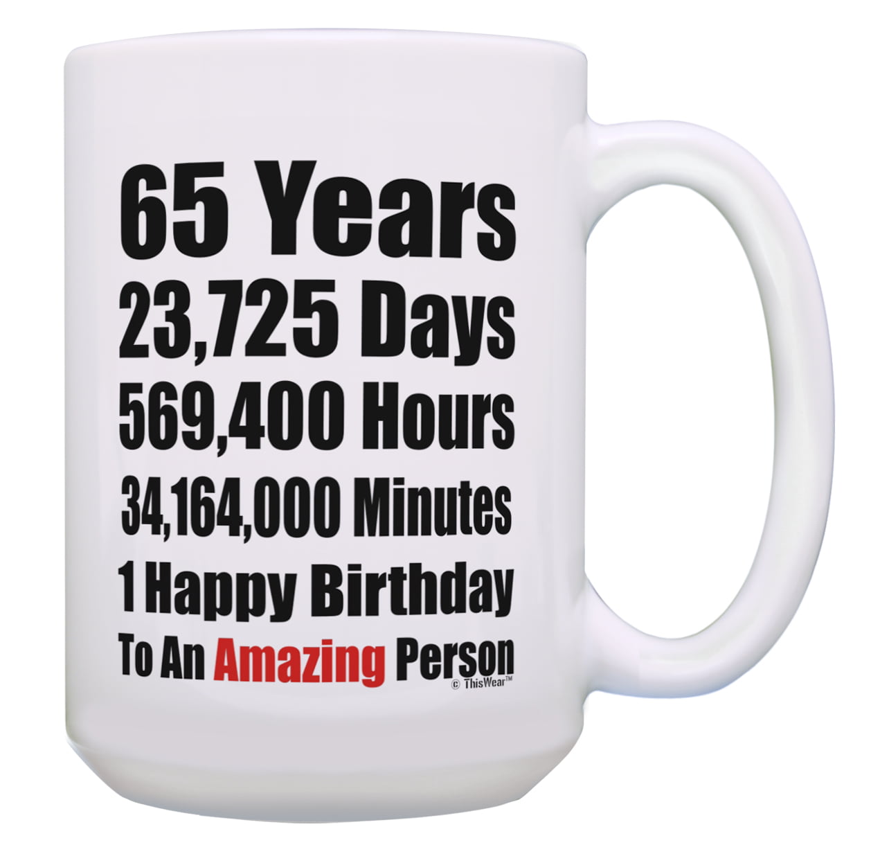 65th Birthday Gift for Men Happy Birthday Coffee Mug 