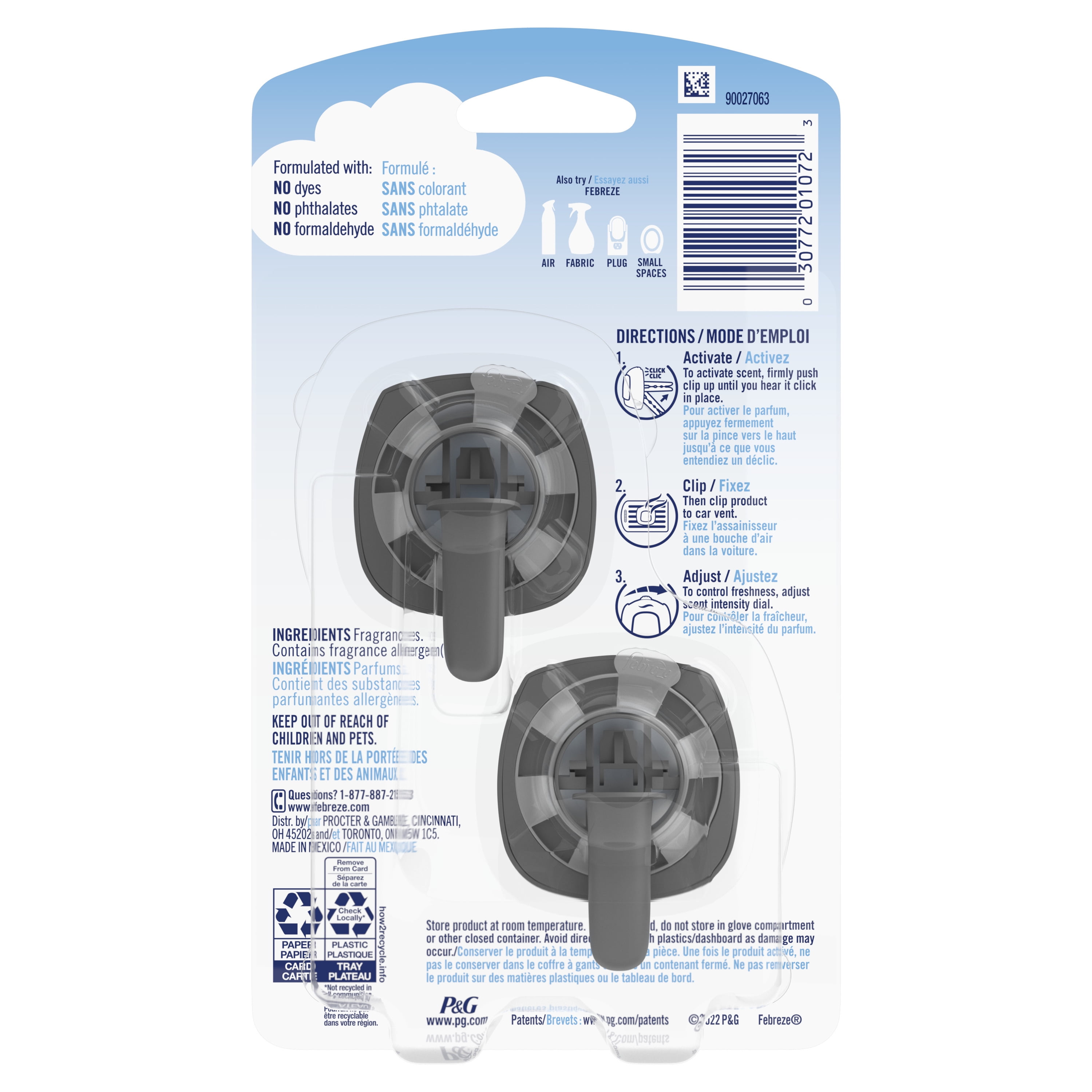 Febreze AUTO Air Freshener Vent Clip New Car Scent, 2 pk - City Market