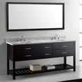 thumbnail image 4 of Caroline Estate 72" Double Bath Vanity in Espresso with White Marble Top and Square Sinks with Brushed Nickel Faucets with Matching Mirror, 4 of 8