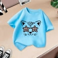 thumbnail image 5 of Girls Shirts Kid Leisure Graphic Round Neck Short Sleeve Tee Summer Casual Wear Girls' Tops, Tees Blue 11 Years-12 Years, 5 of 5