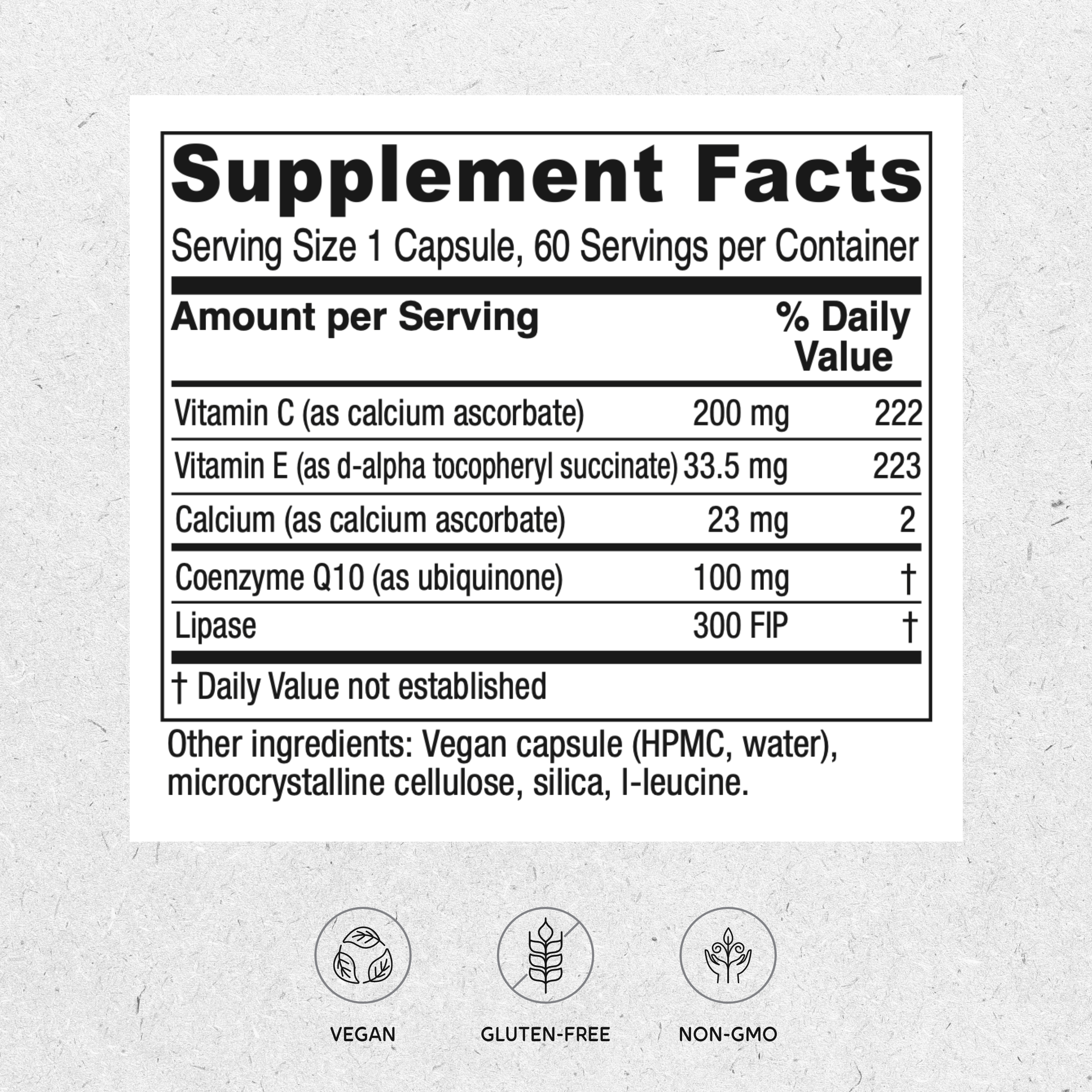 Vitanica Coq10 Extra, Natural CoQ10, 100mg, Non-GMO, Vegan, 60 Capsules