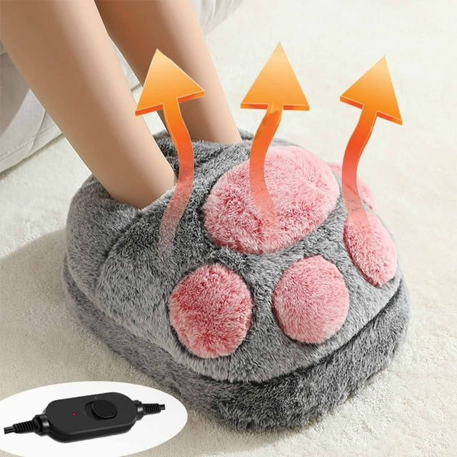 VBXOAE Electric Foot Warmer with Fast Heating Temperature Control for Winter,25W 110V Plug in Shoe Covers for Warmth Drying,Safe Overheat Protection,Easy to Clean,Compact Design for Home Office Use