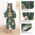 thumbnail image 3 of FORMRS Wearable Blanket Hoodie with Sleeves for Kids Cozy Flannel Sweatshirt, Green Christmas Trees, 3 of 7