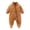 Brown, variant on Newborn Baby Fleece Romper Footed Jumpsuit Winter Warm Pram Suit Infant Toddler Fuzzy Zip Up Onesies Long Sleeve Plush Sleep and Play Cozy Outerwear