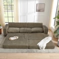 thumbnail image 5 of Timbernest 112" Sectional Couches for Living Room, L Shaped Modular Sectional Sleeper Sofa, 3 in 1 Convertible Sofa Bed with Deep Seat, Brown, 5 of 11