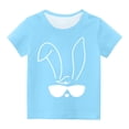 thumbnail image 4 of Wyobmus 2024 Toddler T-Shirt Bunny Face Doodle Easter Spring Time Flowers Great Gift Idea Easter Eggs Candy Basket Cotton Tail Light Blue-150, 4 of 6