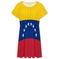 thumbnail image 3 of Venezuela Flag Short Sleeve Dress Women Summer Evening Dresses Ladies Sundress, 3 of 7