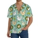 thumbnail image 1 of Balery Chicken Laying Eggs Camisa Casual de Manga Corta con Botones para Hombre, Texturizada, Estilo Cubano, para Playa, Verano-4X-Large, 1 of 5