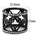 thumbnail image 2 of Womens Light Black Ring Anillo Para Mujer Stainless Steel Ring with Top Grade Crystal in Clear Abai, 2 of 4