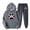 Dark Gray, variant on USSUMA Womens Sweat Sets 2 Piece Outfits Women Hoodie Long Sleeved Pullover Sweatpant Outfits Pocket Drawstring Print Tracksuit Stretch Waist Stylish Jogger Sets Oversized Party Fall Suit