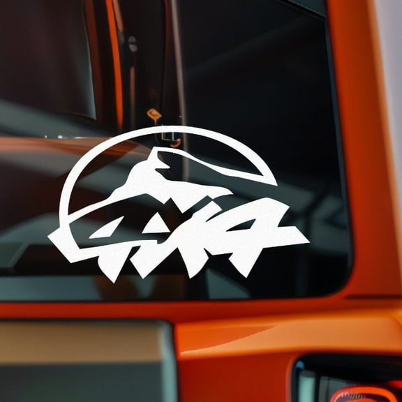 Oval 4x4 off-road mountain Vinyl Decal Sticker Bumper Window Laptop 5x3" White
