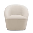 thumbnail image 6 of Andria Milky White Textured Polyester Boucle Fabric Swivel Accent Chair, 6 of 12