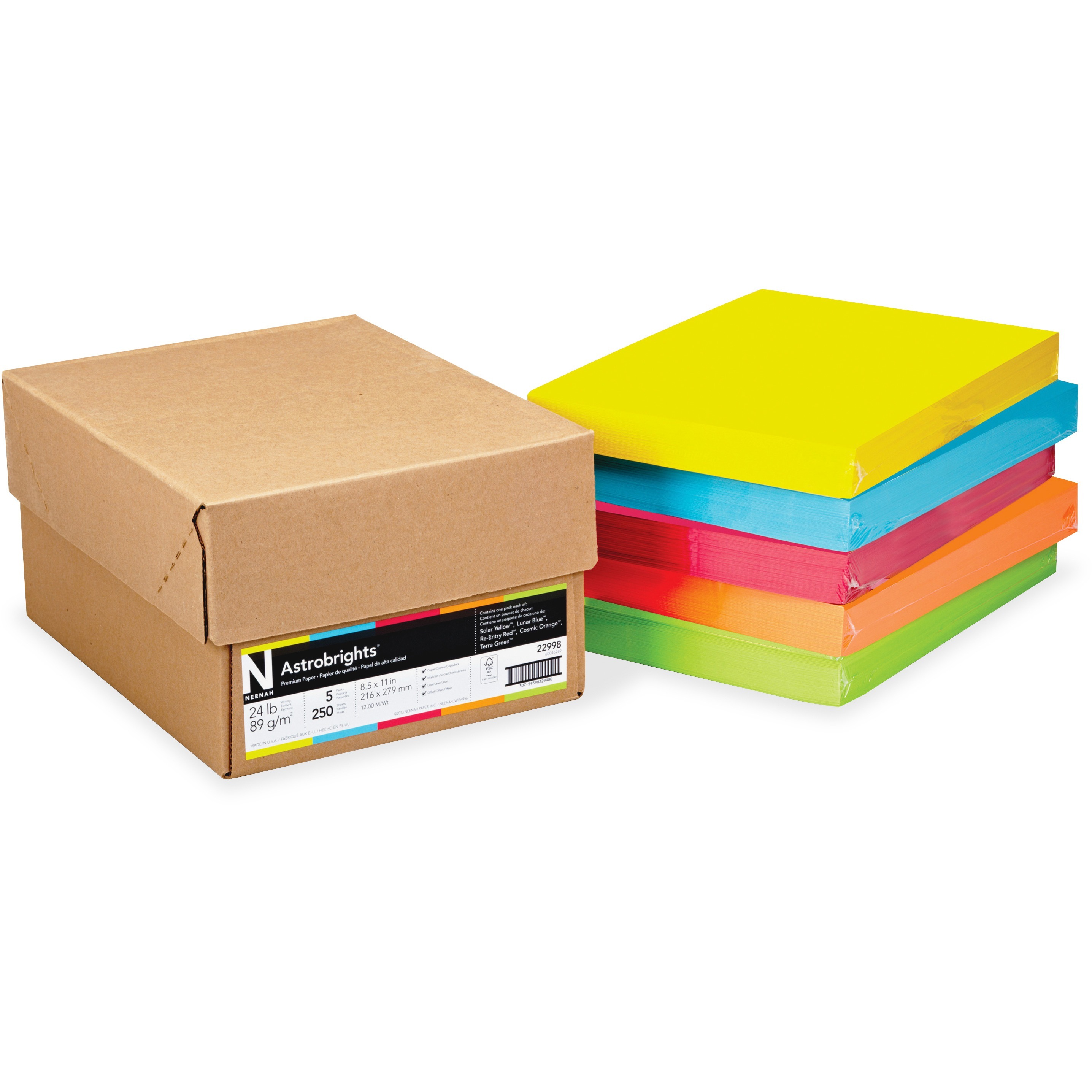  Astrobrights Colored Cardstock, 8.5” x 11”, 65 lb