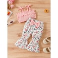 thumbnail image 2 of Coduop Baby Girl 2Pcs Summer Outfit Set,Sleeveless Tie Shoulder Sling Tops and Pants Clothes Sets, 2 of 9