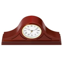 KFFKFF Classic Vintage Grandfather Clock, 6.4 in MDF Mantel Clock with Quartz Movement and Quiet Operation, Ideal for Living Room, Bedroom, Home Decoration & Gifts (Cherry Tone Finish)